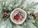 Серветка кругла новорічна "Вифлеємська ніч" (золотий люрекс) в інтернет-магазині РечіДоРечі