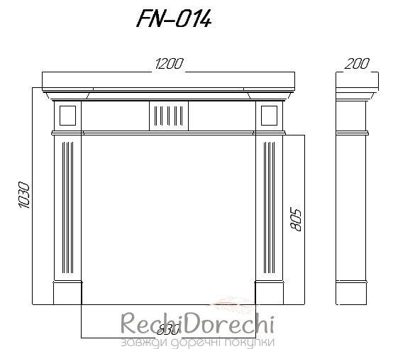 Портал камина Кросби FN_014, 120x103x20