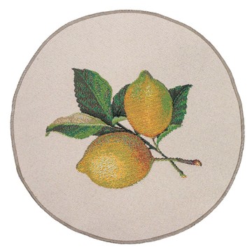 Серветка-підкладка гобеленова "Лимонний букет", Ø25, Кругла