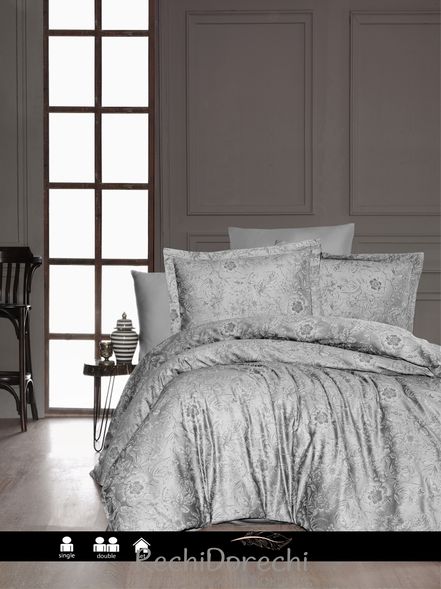 Постільна білизна First Choice Cotton Satin Advina Grey, Полуторний 160x220