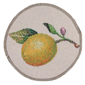 Серветка-підкладка гобеленова "Лимонний букет", Ø10, Кругла