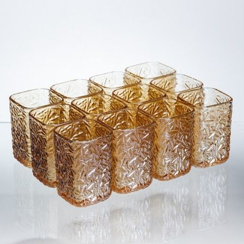 Набір склянок для напоїв Matrix Glass 12 штук по 195 мл коричневий HP-17-44 RechiDoRechi HP-17-44 фото