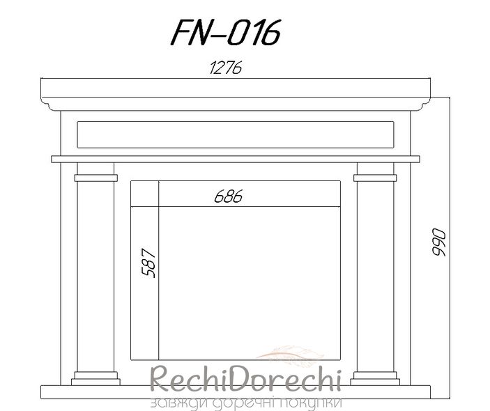 Портал камина Лондон FN_016, 127,6x99x33