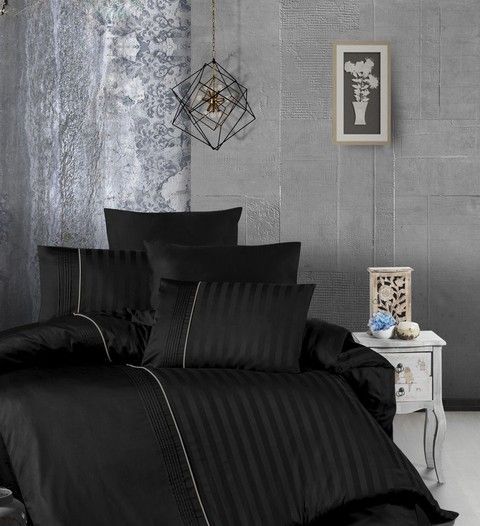 Постельное белье First Choice Deluxe Satin DARK Modalife Black RechiDoRechi DLX-203 Modalife Black-evro фото