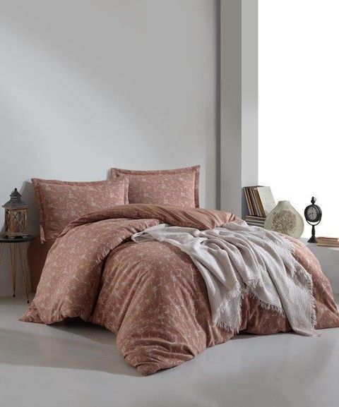 Постельное белье Limasso Jacquard Ranforse 220 Ipi Boyali Kahve RechiDoRechi 31539 фото