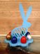 Подставка для 8-ми яиц "Зайчик", голубая, 31х22 см в интернет-магазине РечиДоРечи