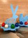Подставка для 8-ми яиц "Зайчик", голубая, 31х22 см в интернет-магазине РечиДоРечи