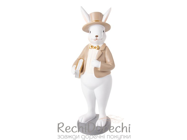 Фігурка декоративна "Кролик в капелюшку" 10x8x25,5см
