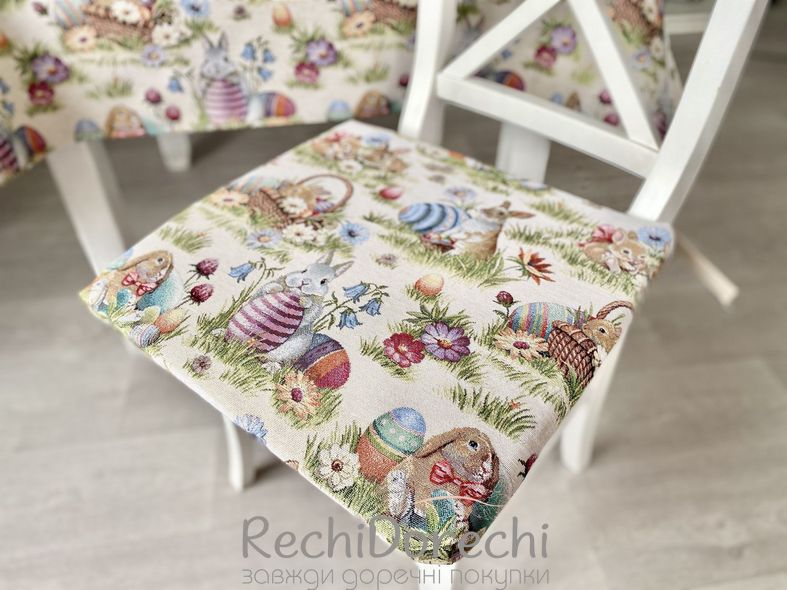 Подушка на стул гобеленовая пасхальная "Праздничная поляна", 40x40