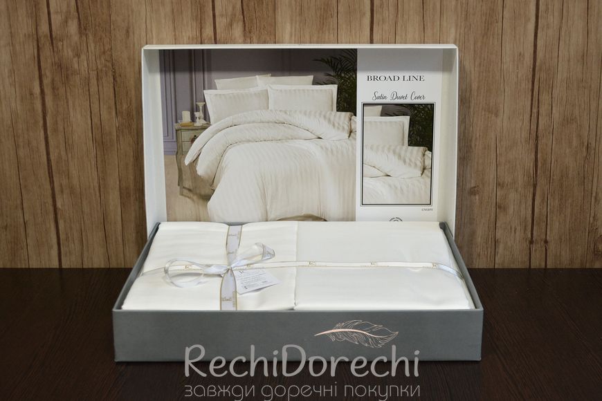 Постельное белье First Choice Cotton Satin Broad Line Cream, Полуторный 160x220