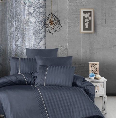 Постельное белье First Choice Deluxe Satin DARK Modalife Denim RechiDoRechi DLX-201 Modalife Denim-evro фото