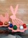 Подставка для 8-ми яиц "Зайчик", розовая, 31х22 см в интернет-магазине РечиДоРечи
