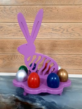 Подставка для 8-ми яиц "Зайчик", фиолетовая, 31х22 см