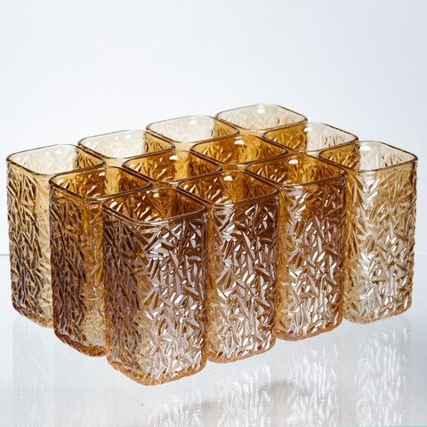 Набір склянок для напоїв Matrix Glass 12 штук по 245 мл коричневий HP-17-48 RechiDoRechi HP-17-48 фото