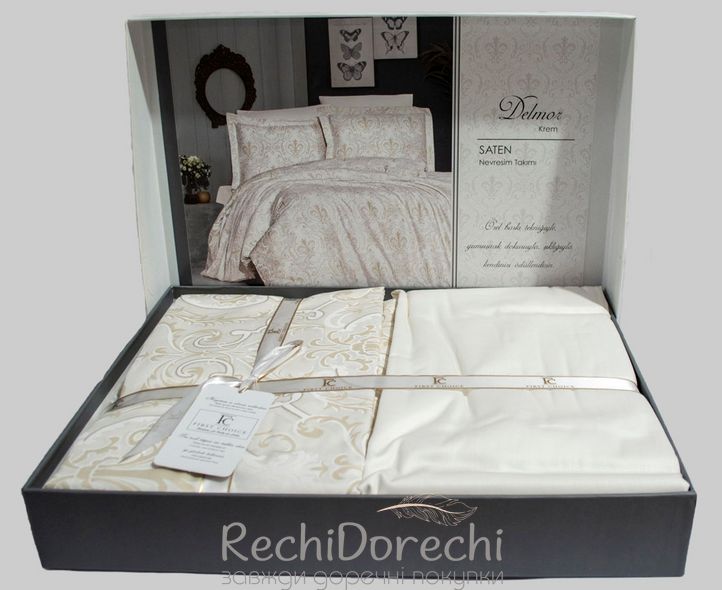 Постільна білизна First Choice Cotton Satin Delmor Cream, Полуторний 160x220