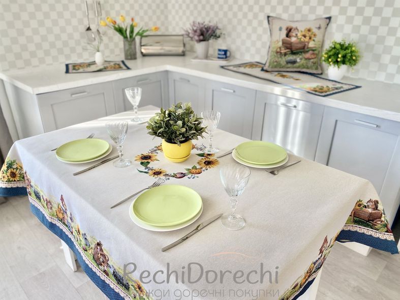 Скатертина гобеленова "SUNFLOWER" RechiDoRechi LIMA037AZ-240 фото