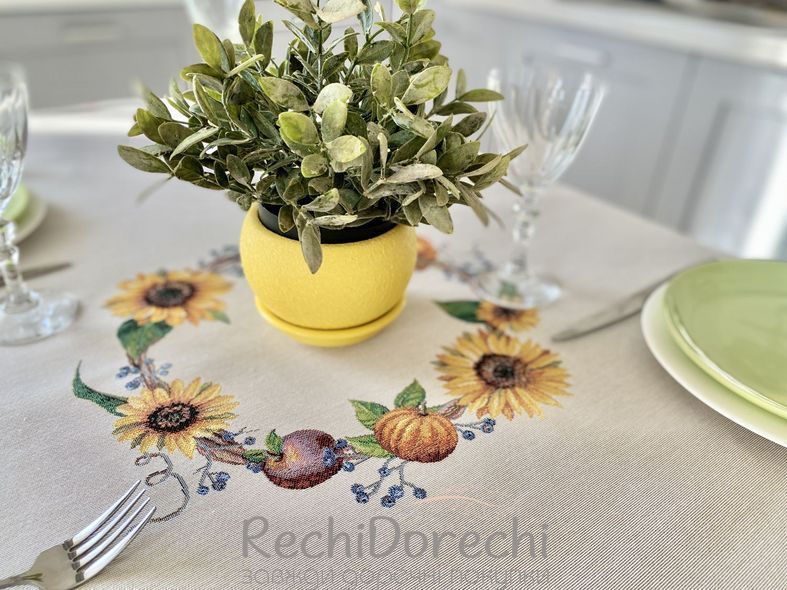 Скатертина гобеленова "SUNFLOWER" RechiDoRechi LIMA037AZ-240 фото