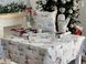 Скатертина овальна гобеленова новорічна "Снігова казка" (срібний люрекс) в інтернет-магазині РечіДоРечі