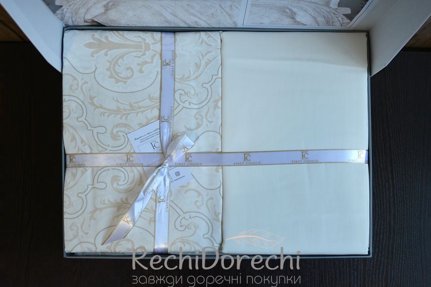 Постельное белье First Choice Cotton Satin Delmor Cream, Полуторный 160x220