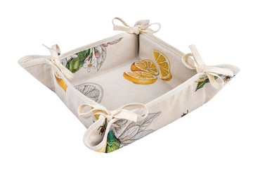 Хлебничка-корзинка гобеленовая "Цитрусовый сад", 20x20x8