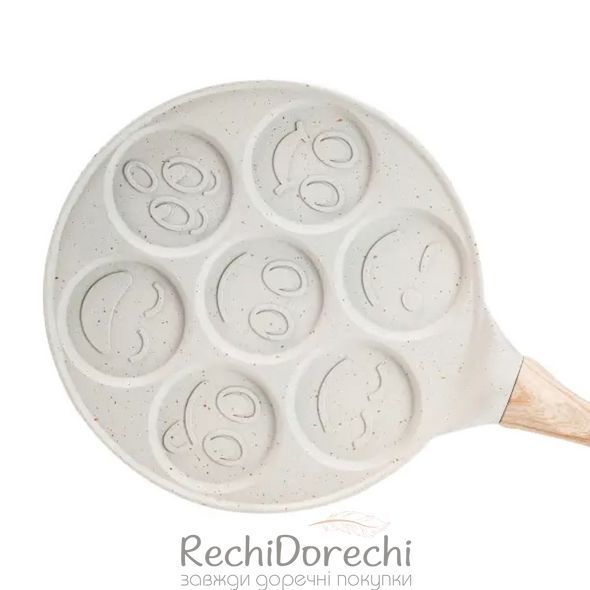 Сковорода смайл &Oslash; 26.5 (см) на 7 секцій для панкейків бежева RechiDoRechi HP39584W фото