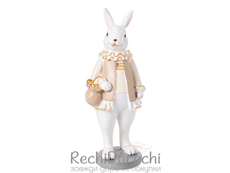 Фігурка декоративна "Кролик з кошиком" 5,5x5,5x15см