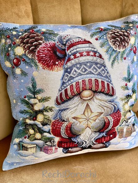 Наволочка новогодняя гобеленовая Holiday Spirit RechiDoRechi KISS6255 фото