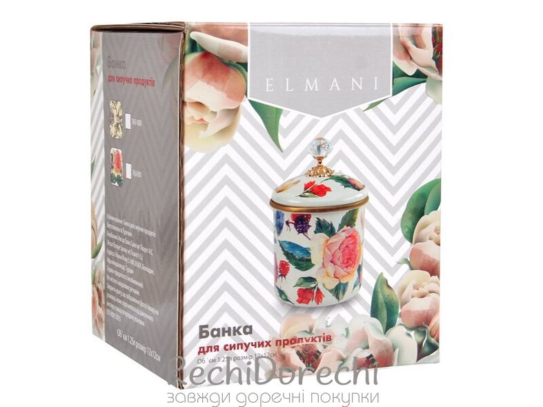 БАНКА ДЛЯ СЫПУЧИХ ПРОДУКТОВ ELMANI 12X12СМ 1,25Л