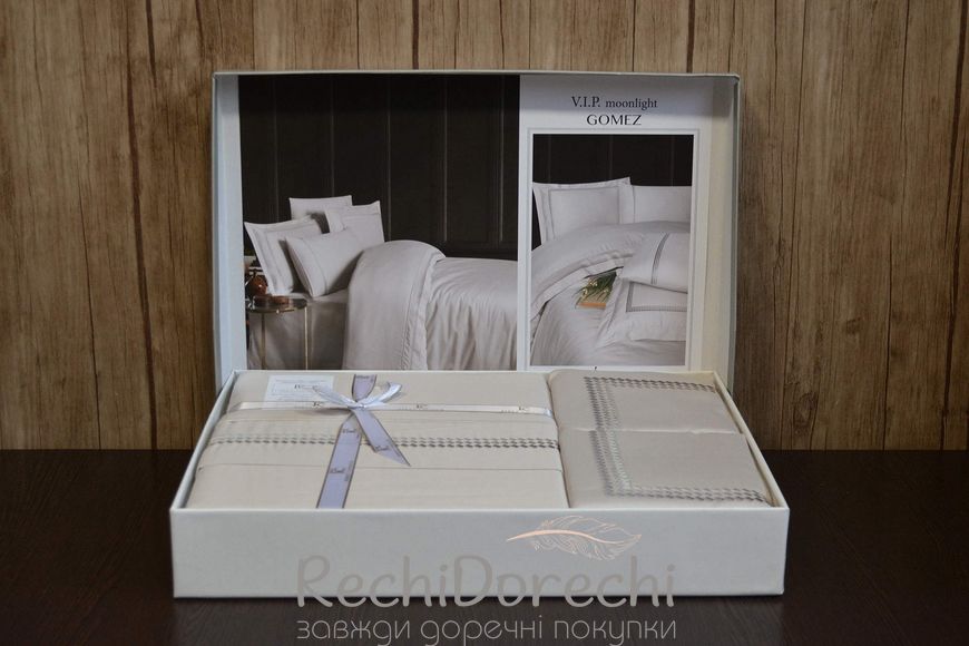 Постельное белье First Choice V.I.P Satin Moonlight 200 х 220 см Gomez Beige, Евро 200x220