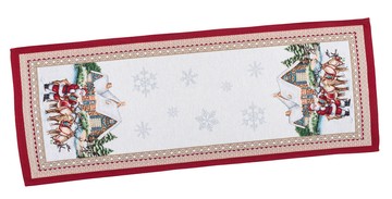 Ранер (доріжка) гобеленовий новорічний "Мороз" (срібний люрекс), 37x100, Прямокутна