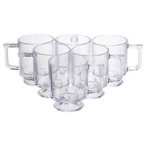 Набір чашок 6 шт для чаю та кави Goblet по 300 (мл) кружки скляні Прозорий HP-19-L6