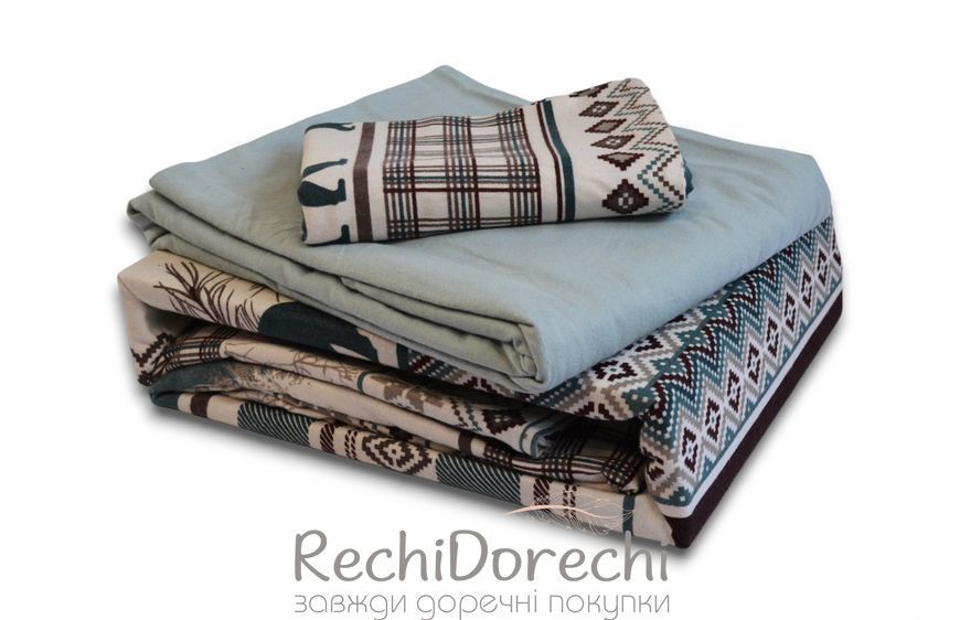 Комплект постельного белья First Choice Flanel Cozy Green RechiDoRechi 31986 фото