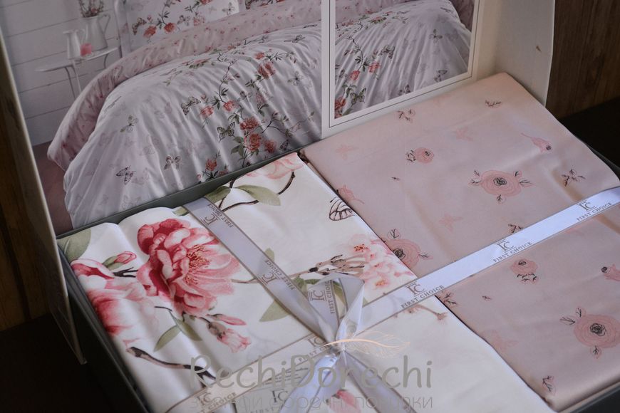 Постельное белье First Choice Cotton Satin Matilde White, Полуторный 160x220