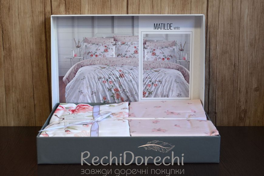 Постільна білизна First Choice Cotton Satin Matilde White, Полуторний 160x220