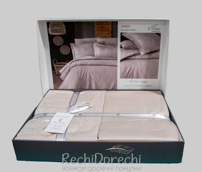 Постільна білизна First Choice Cotton Satin Neva Champagne, Полуторний 160x220