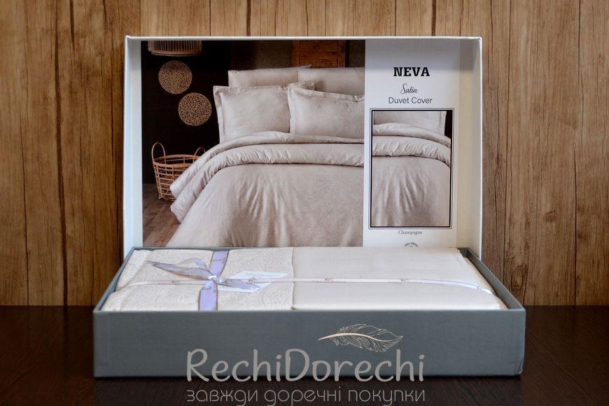 Постільна білизна First Choice Cotton Satin Neva Champagne, Полуторний 160x220