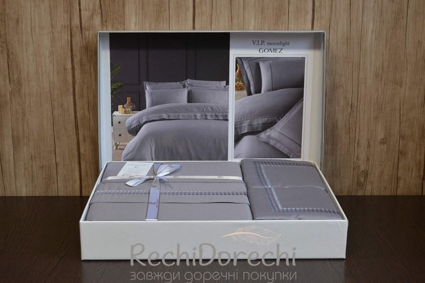 Постільна білизна First Choice V.I.P Satin Moonlight 200 х 220 см Gomez Quicksilver, Євро 200x220