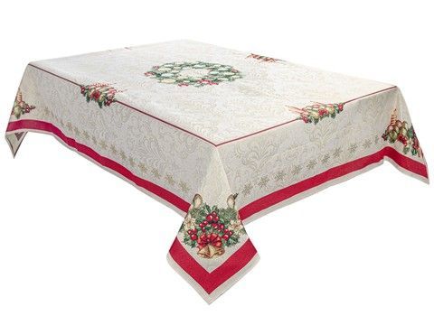 Новорічна Скатертина гобеленова "CORONA NATALE" (золотий люрекс) RechiDoRechi 716-153 фото