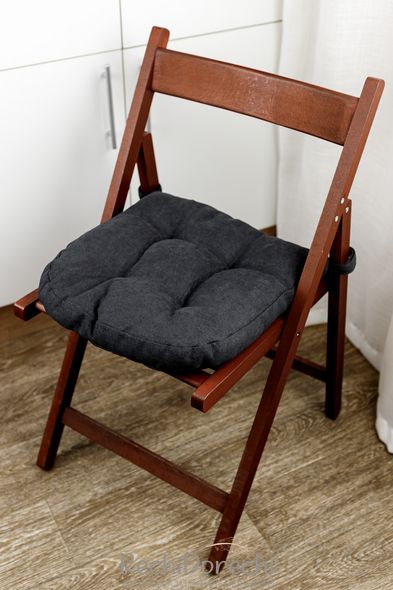 Подушка на стілець 40х40см LUIS Чорна, 40x40, Квадратна