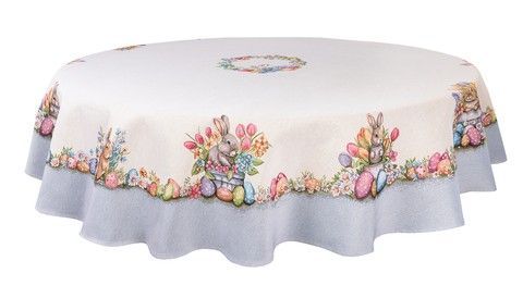 Скатертина гобеленова Великодня "Весняний кошик" RechiDoRechi ROUND1289GR-180D фото
