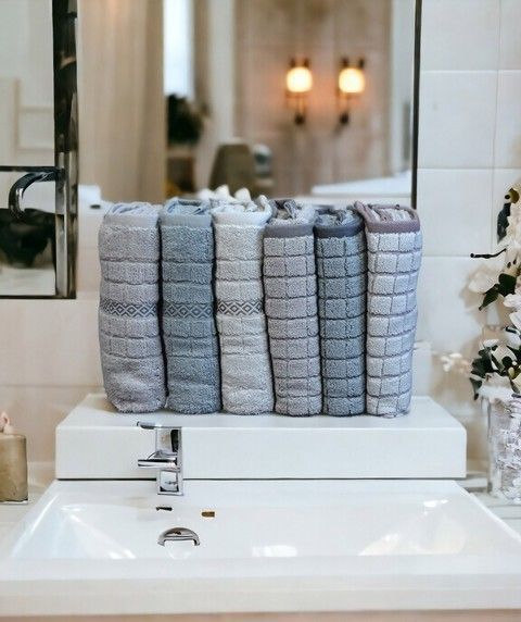 Набор полотенец Pupilla 70x140 см Alya, банные 6 шт. RechiDoRechi 30199 фото