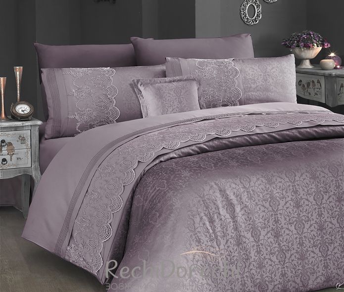 Постельное белье First Choice V.I.P Satin Moonlight 200 х 220 см Hilary Lilaс, Евро 200x220