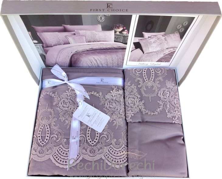 Постільна білизна First Choice V.I.P Satin Moonlight 200 х 220 см Hilary Lilaс, Євро 200x220