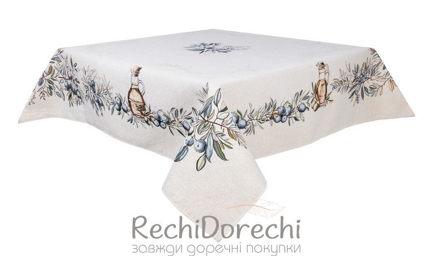 Скатертина гобеленова &laquo;Oliva Toscana&raquo; з мікрофіброю RechiDoRechi G-35099-180 фото