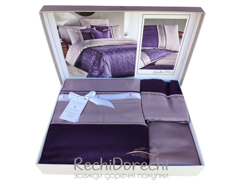 Постельное белье First Choice V.I.P Satin Moonlight 200 х 220 см Mirabel Grey, Евро 200x220