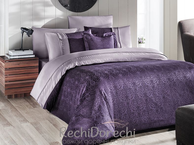 Постельное белье First Choice V.I.P Satin Moonlight 200 х 220 см Mirabel Grey, Евро 200x220