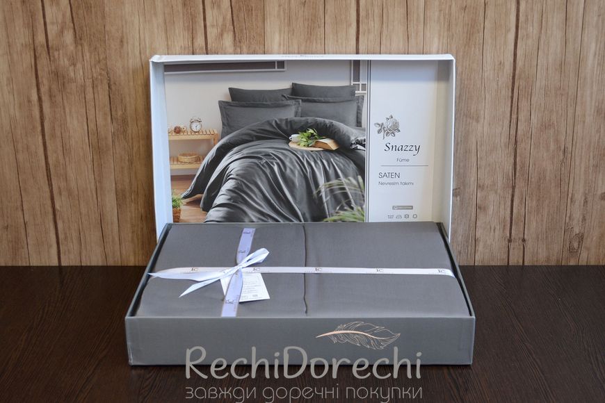 Постільна білизна First Choice Cotton Satin Snazzy Anthrasite, Полуторний 160x220