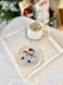 Серветка-підкладка кругла новорічна гобеленова "Сніговики-витівники" (срібний люрекс) в інтернет-магазині РечіДоРечі