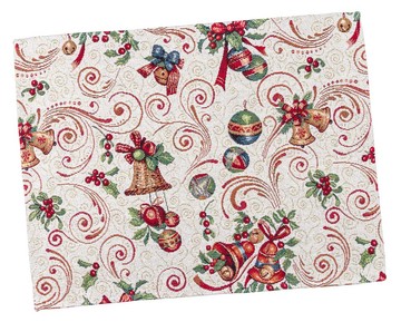 Новогодняя салфетка-подкладка «Праздничный узор» (Золотой люрекс), 34x44, Прямоугольная