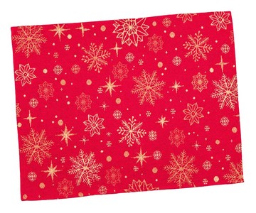 Салфетка-подкладка гобеленовая новогодняя"Снежная ночь" (золотой люрекс), 34x44
